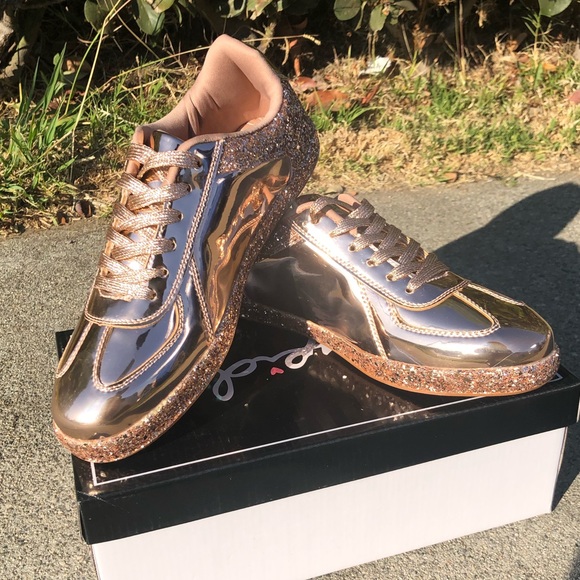 Rose Gold Glam Sneakers 👟 - Picture 4 of 6